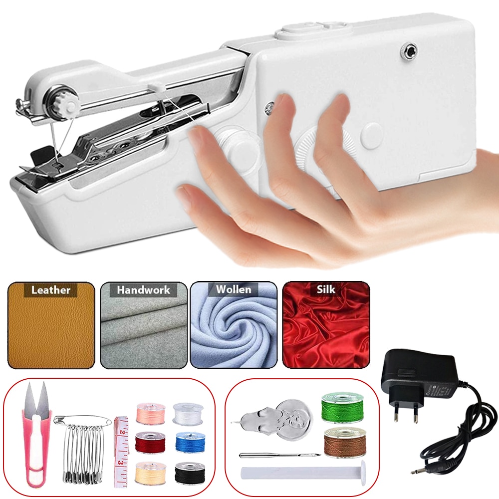 Handheld Naaimachine Mini Huishoudelijke Hand Naaimachine Draagbare Elektrische Steek Handwerken Set Voor Diy Kleding Stitchin