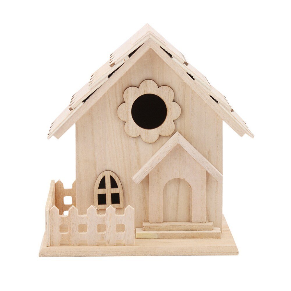 Wooden Bird House Nest Wall-Mounted Wooden Outdoor Bird Nest Birdhouse Wooden Box Pet Supplies Accessories