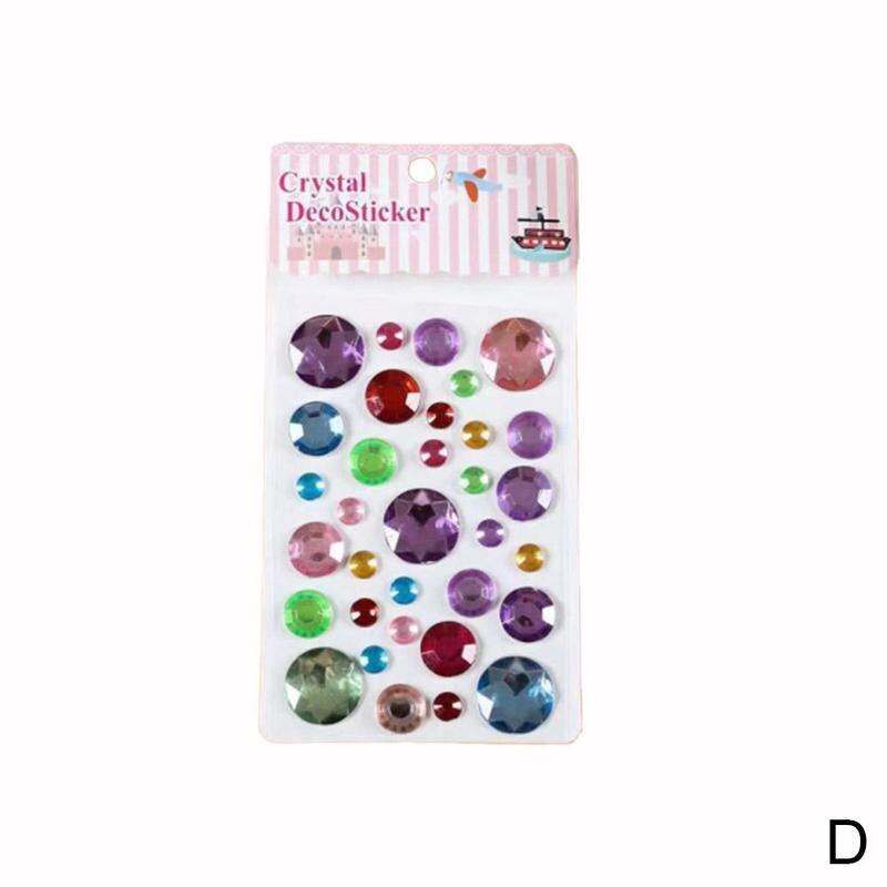 Pegatinas de diamantes de imitación 3D DIY para niños, decoraciones tridimensionales de coche de cristal acrílico, pegatinas de ordenador para Álbum de niños U2I3: D