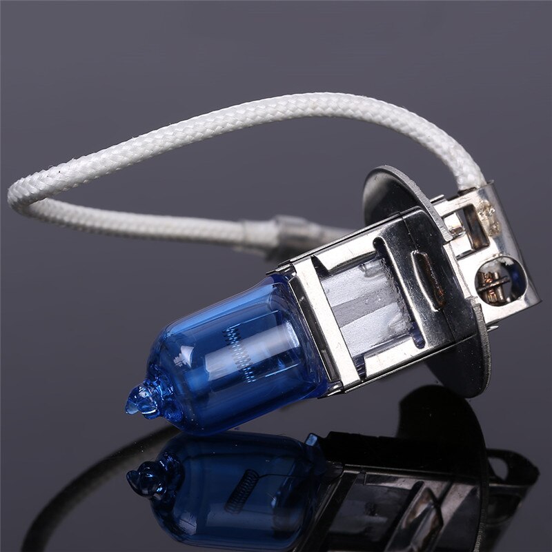 2 Stuks 12V 55W H3 Koplamp Lamp Xenon Donkerblauw Glas Vervanging Auto H3 Halogeenlamp Super witte Auto Led Lamp