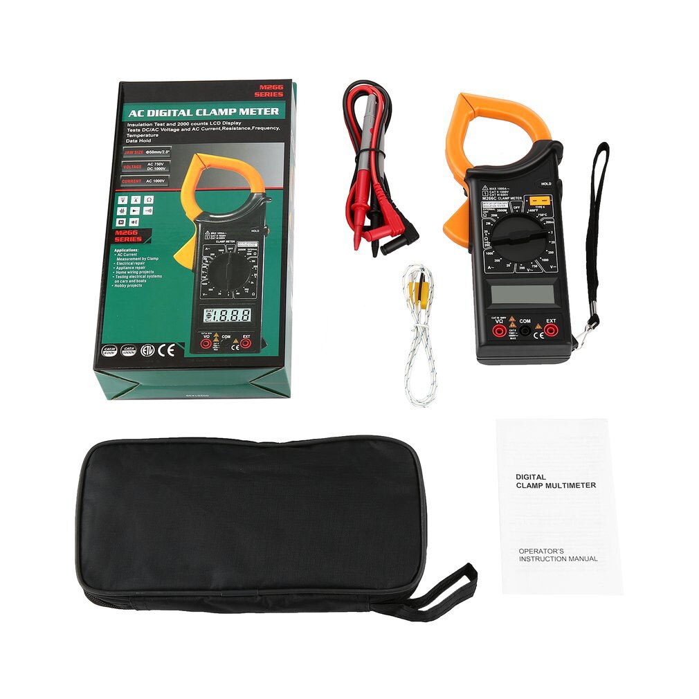 AI-ROAD Digital Multimeter Amper Clamp Meter AC/DC Strom Pinzetten Spannung Kondensator Widerstand Tester mit Test Führt Werkzeuge