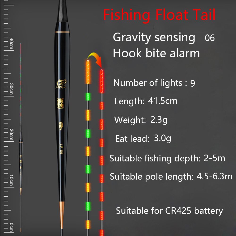 Plastic Fishing Lure Luminous Fishing Smart Float Top Float Indicator Electronic Floats Buoy Fishing Tackle Drift Lure Accessory: Gravity sensing-06