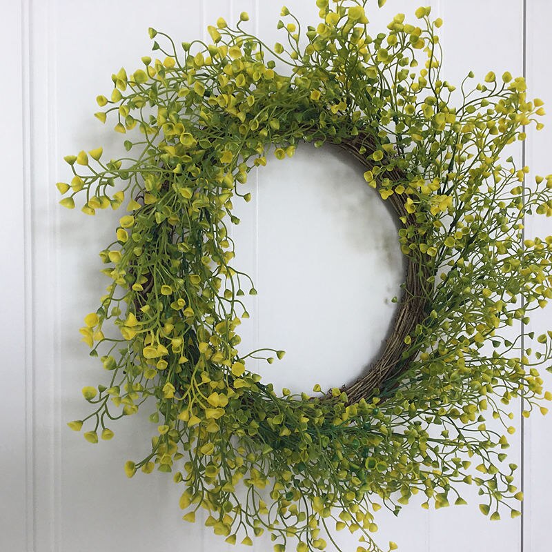 Kunstige bladkrans 18 tommers vinrankvister basiskrans vårsesong dekorasjon dørkrans