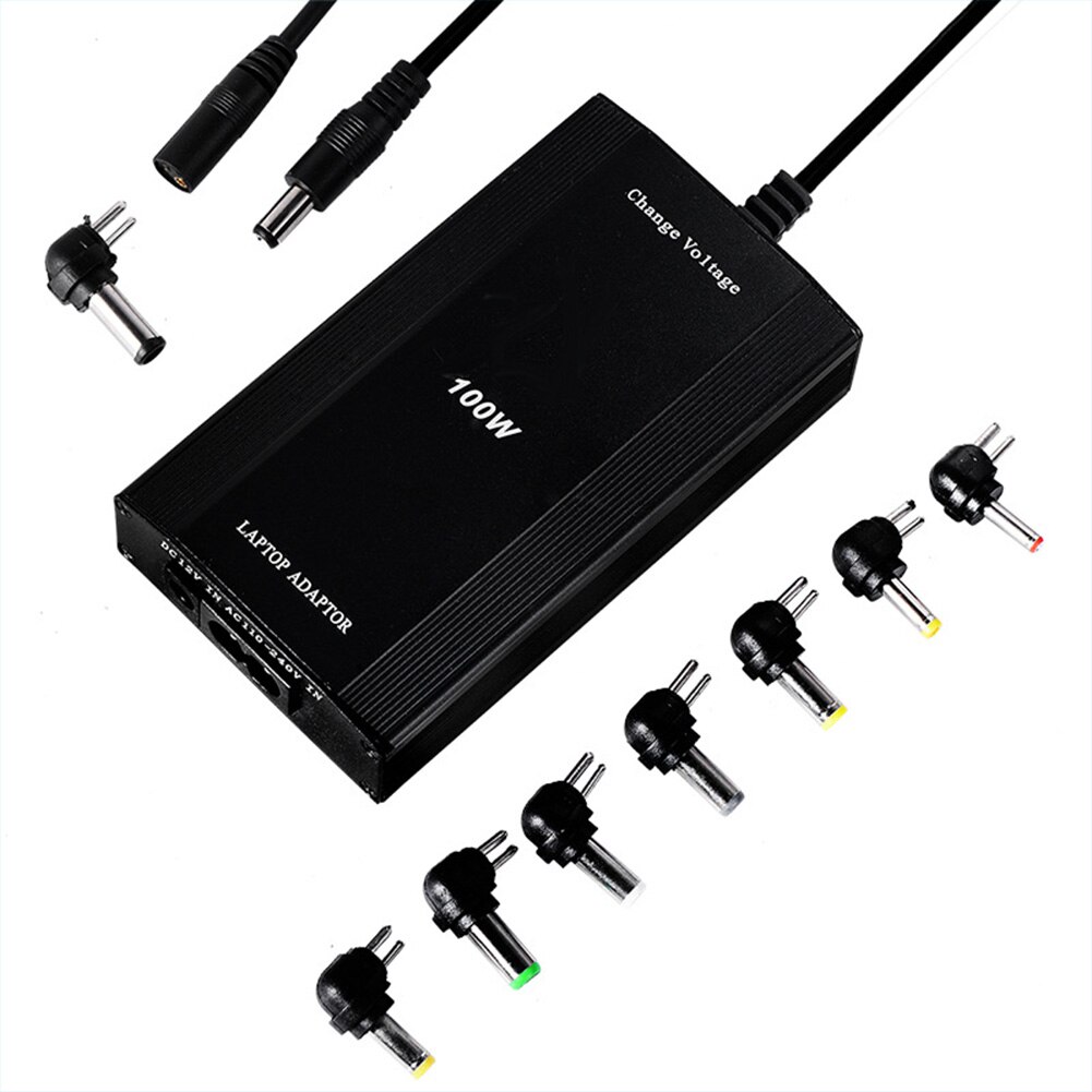 Universal 100W DC USB Port LED Auto Car Charger Adjustable Power Supply Adapter Set 8 Detachable Plugs For Laptop Notebook