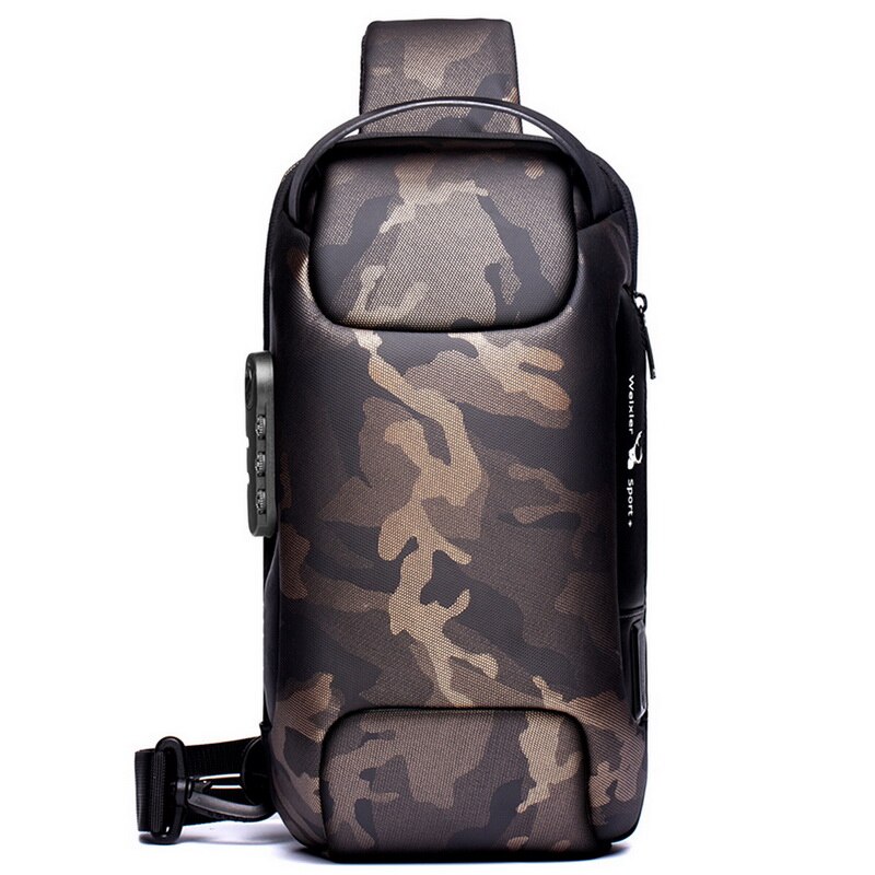 Menns vanntette oxford multifunksjonelle crossbody bag tyverisikring skuldervesker kort tur budbringer brystpose pakke til menn: Kamuflere