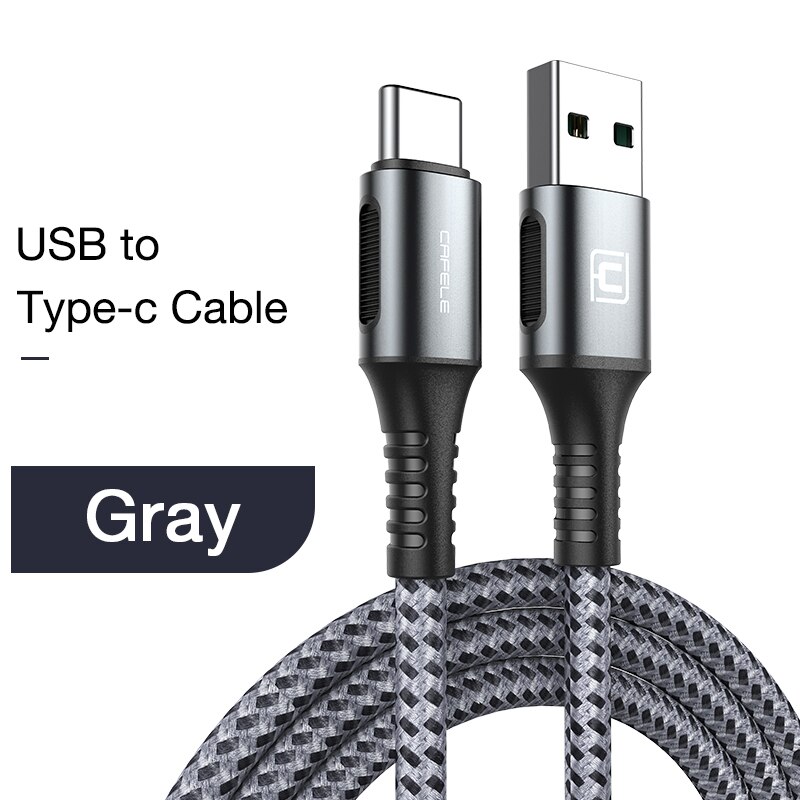 Cafele 18W Pd Kabel Usb Type C Naar Voor Lightning Fast Charger Voor Iphone 11 Pro Usb C Type kabel Voor Huawei Samsung Data Sync: Type-c cable Gray