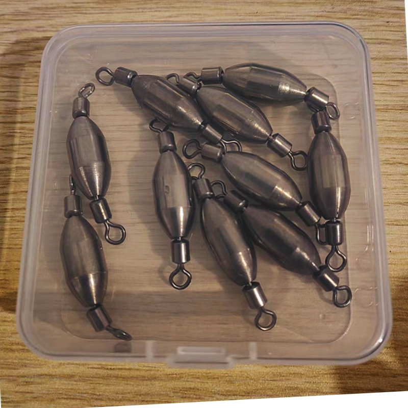 10 pièces poids de pêche pivotant balle plombs roulant en laiton pendentif contrepoids amovible rapide plomb pour eau douce salée: WHITE