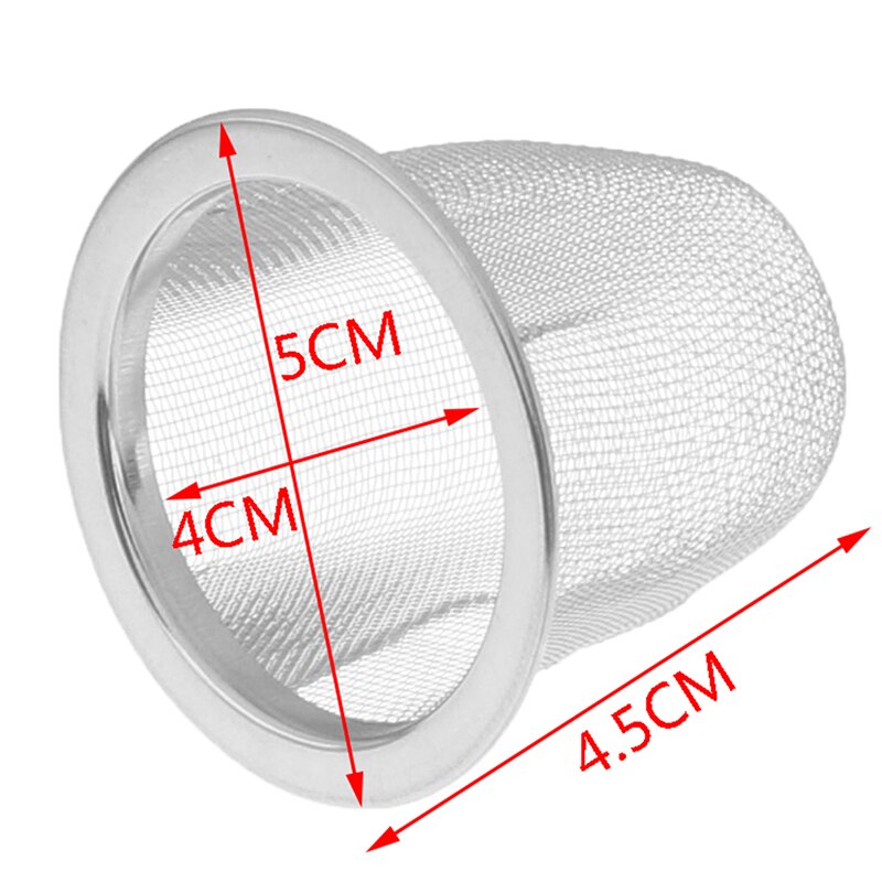 Genanvendelig diameter 5-9.5cm rustfrit stål mesh te infusionsfilter tekande te blad krydderi filter drinkware køkken tilbehør: 5cm