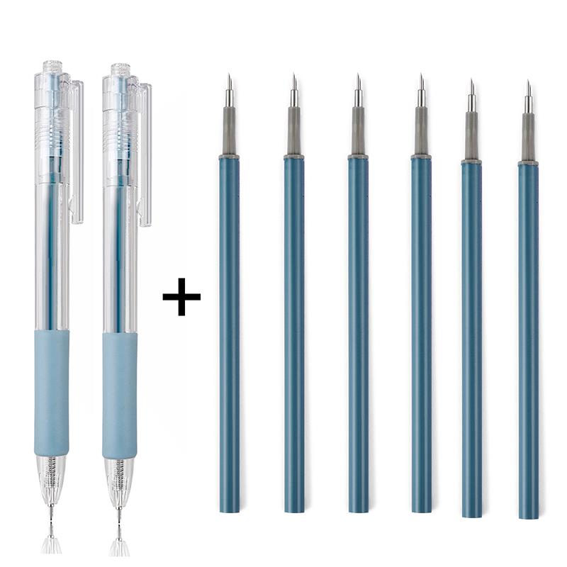Set Papier geschnittenes Messer Stift Nachfüllset Kunst Allzweckmesser Scrapbook Schneidwerkzeug Präzaufkleber Washi Tape Cutter DIY Handwerk: Licht Gelb