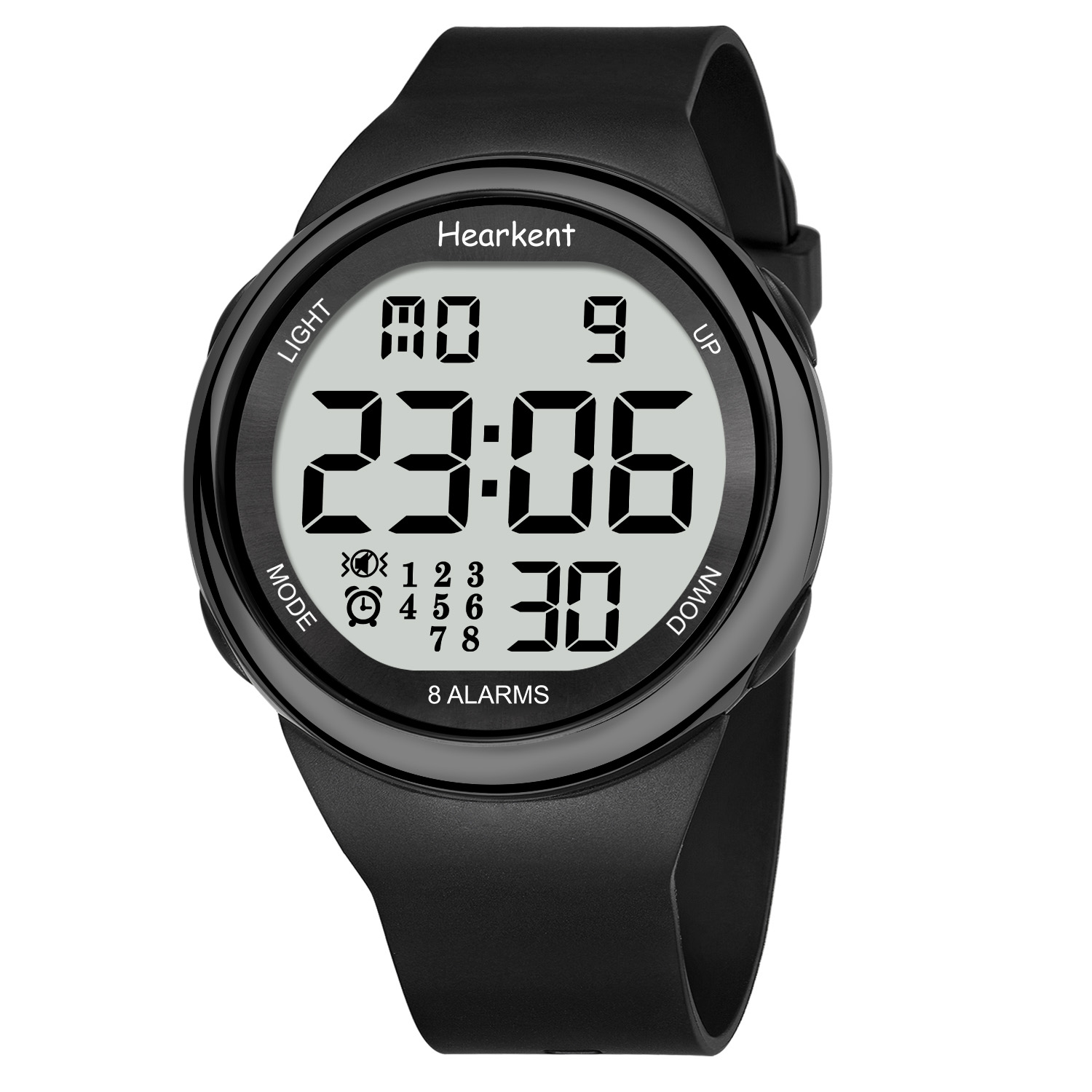 Hearkent Vibrationsalarm-Uhr für Herren und Damen, wasserdicht, Chrono-Uhr, digitale Vibration, Countdown-Armbanduhr für ältere Menschen, Gehörlose: Kaffee
