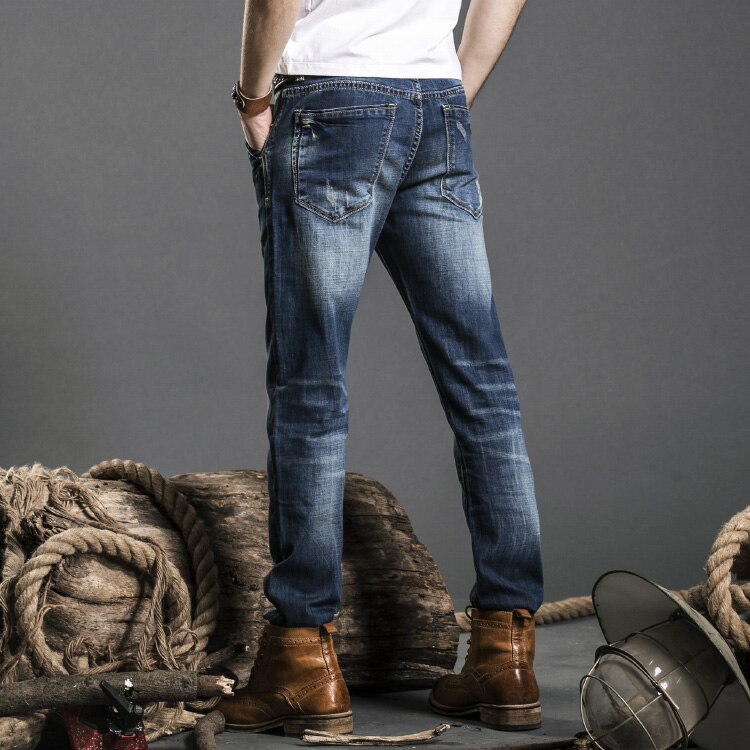 AIRGRACIAS Men Jeans Biker Jeans Strech Casual Denim Jean For Men Hight Cotton Male Long Trousers Size 28-40