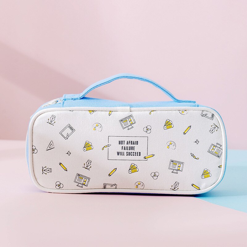 Piórnik Estojo Estuche Escolar śliczne przenośne piórnik szkoła etui pudełko na długopis Kawaii koreańskie piśmiennicze Trousse Scolaire Stylo: niebo niebieski