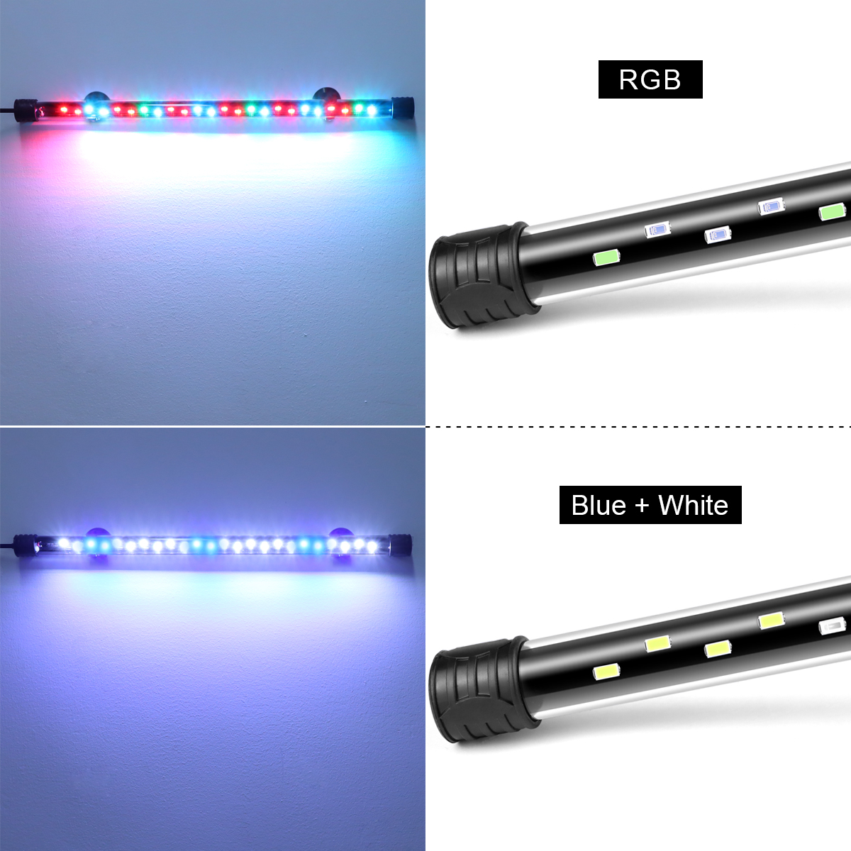 48/38CM LED pecera lámpara de tubo subacuática barra de luz 220V UE para acuario sumergible peces mascota planta crecimiento iluminación Decoración