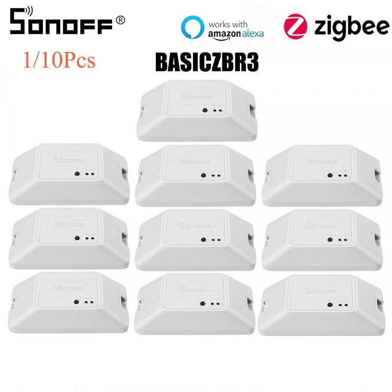 SONOFF-interruptor inteligente Zigbee BASICZBR3 para hogar, dispositivo de Control de voz de 100-240V, CA, Alexa, funciona con concentrador de SmartThings para iOS/Android