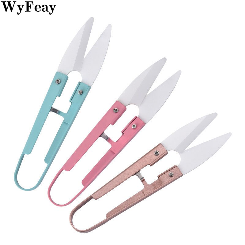 Ceramic U-shaped Knife Cross-stitch Embroidery Scissors Thread Head Yarn Fish Line Sewing Ceramic Yarn Shears Tools for Sewing