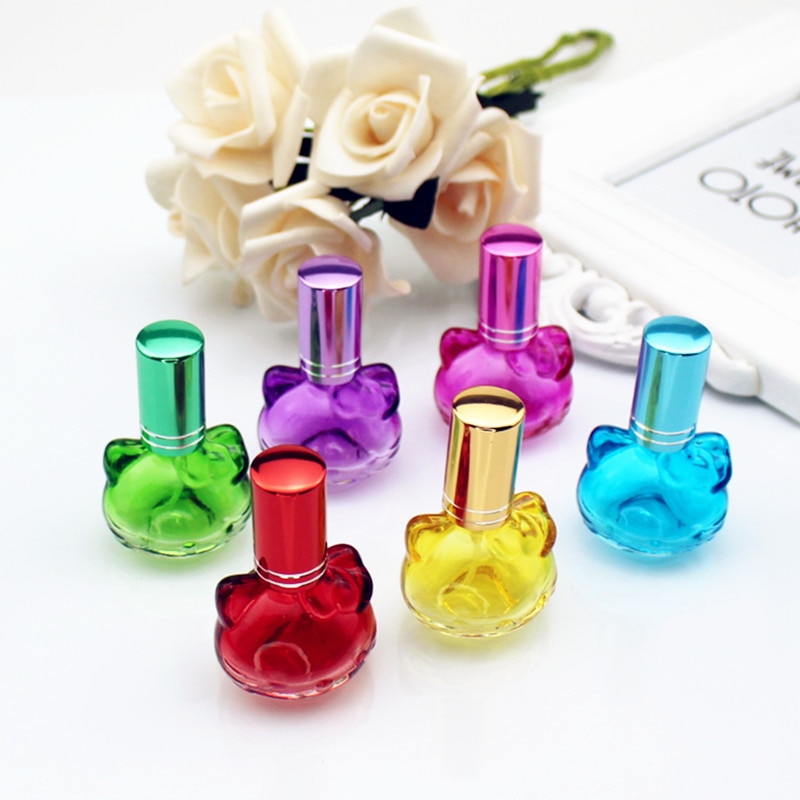 1 Pc 10 Ml Kleurrijke Glazen Parfumflesjes Spray Navulbare Verstuiver Geur Flessen Verpakking Fles 5 Kleuren