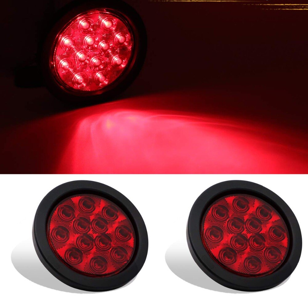 4 szt. 4 Cal okrągłe czerwone doprowadziło lampy zewnętrzne automatyczny samochód autobus ciężarówka przyczepa lampka ostrzegawcza światło błotnik żarówka identyfikacja światła