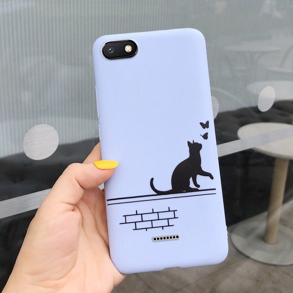 Voor Xiaomi Redmi 6A Case Cover Zachte Siliconen Kat Cactus Liefde Hart Brief Telefoon Cover Case Voor Xiomi Redmi 6A 6 EEN A6 Telefoon Funda: Grijs