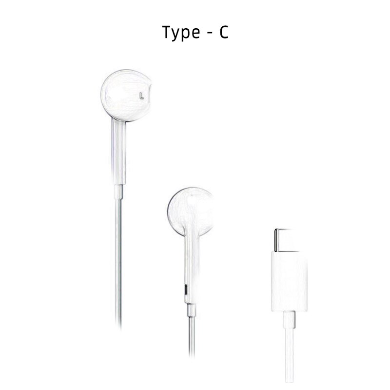 Headphones with Cable and Microphone for mobile Laptop PC Headphone Type C Lightning 3.5mm: Tipo-C