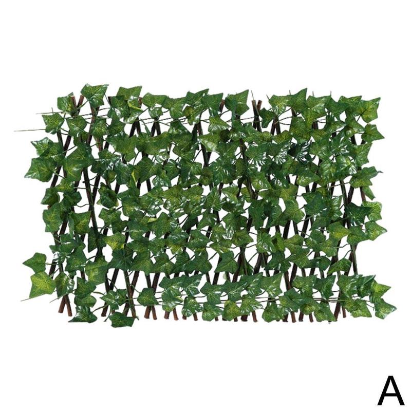 Retractable Artificial Garden Trellis Fence Expanding Faux Ivy Privacy Fence Wood Vines Climbing Frame Gardening Plant Decor: A