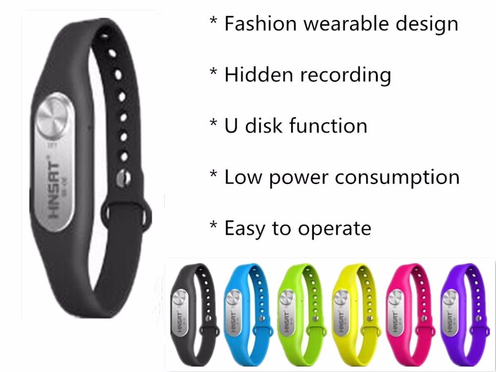 wearable wristband micro hidden voice recorder for meeting and lecture