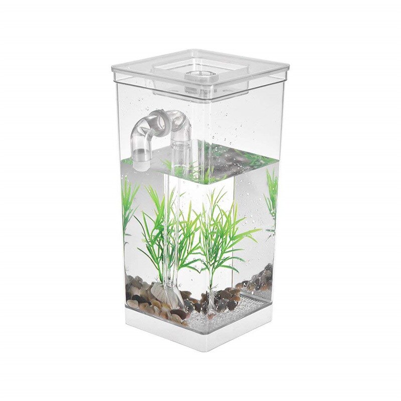 Self Cleaning Aquarium Fish Bowl With LED Light Ecological Aquarium Mini Betta Fish Tank Incubator Fish Bowl For Kid