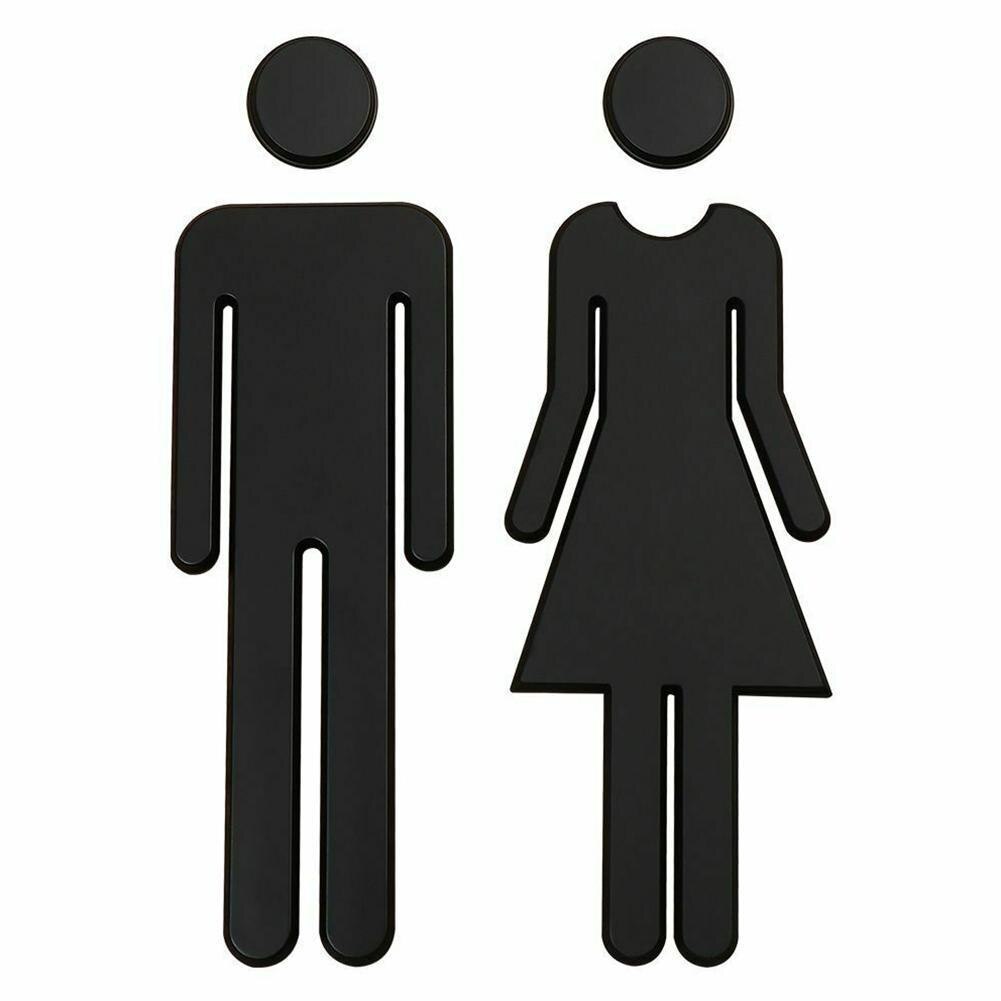 3D DIY Man &amp; Woman Toilet Sticker WC Door Sign Decals Toilet Signs Restroom Washroom Signage Plaque Wall Sticker Decor Removable