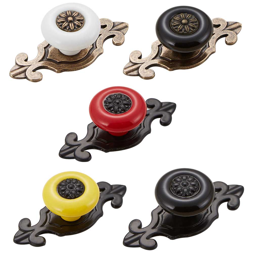 antiguo porcelana Tiradores para muebles, pomos de puerta de muebles antiguo blanco de cerámica de oro asas para mobiliario metálico Tiradores para muebles, pomos 1pc