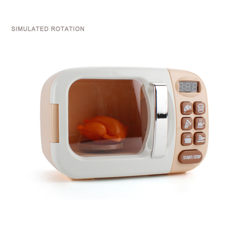 Juguetes para juego de imitación para niños, juego de cocina eléctrico de simulación, horno microondas, juguetes, educativos, juego de aprendizaje Montessori: Gris