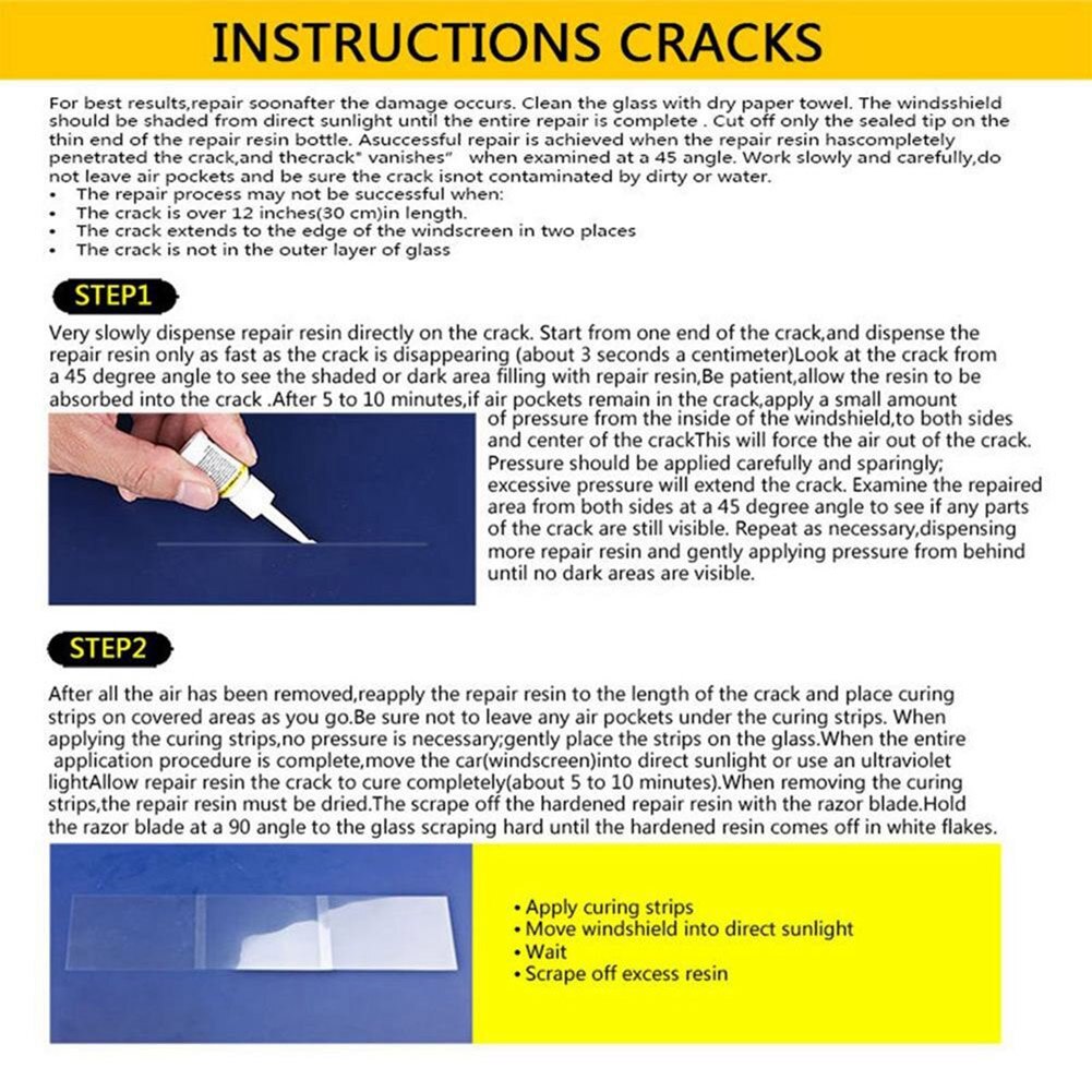 Windscreen Windshield Repair Kit Suction Cup Window Glass Crack Repairing for Car