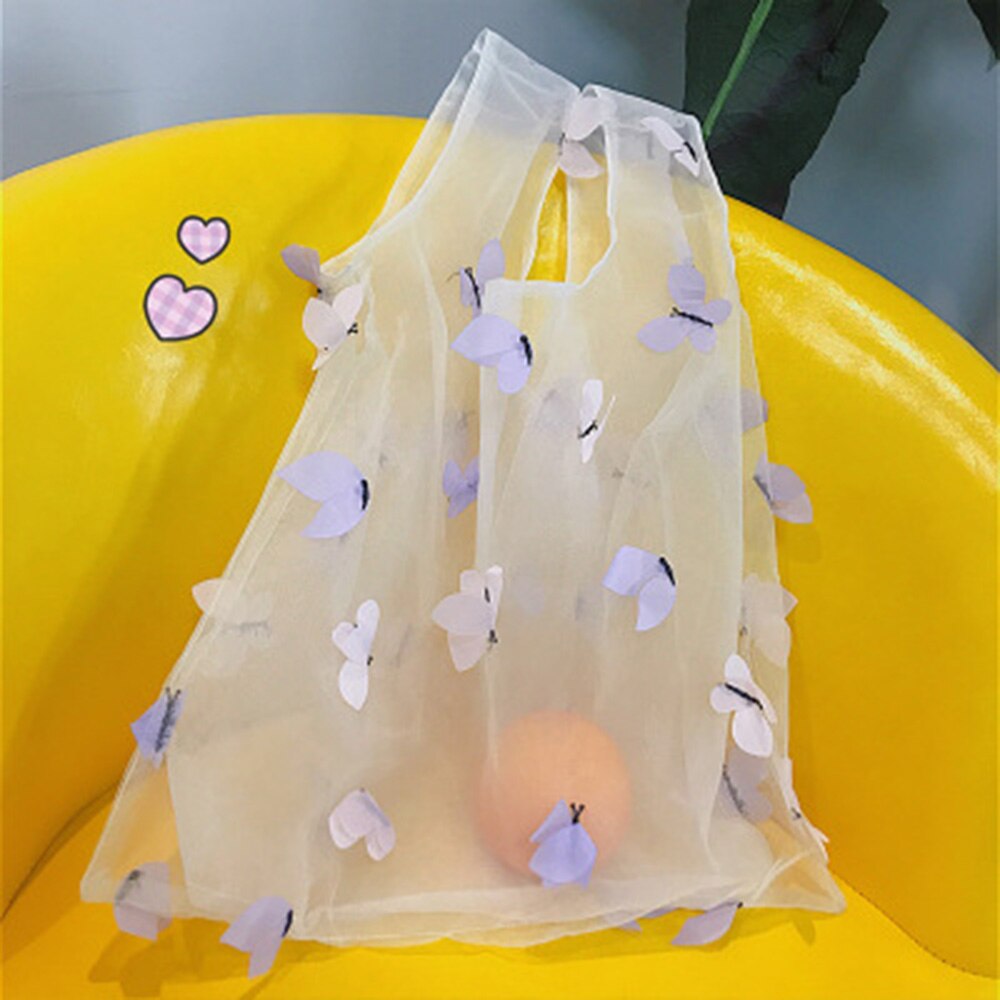 Neue Frauen Bestickt Licht Klar Organza Gelee Tote Messenger Schulter Taschen Weibliche Eco Obst Tasche Geldbörse Für Mädchen