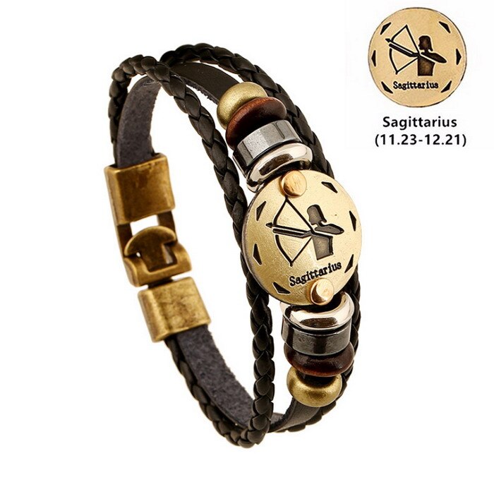Lederen Armband Vrouwen Sieraden Leeuw Lederen Armbanden &amp; Bangles Charm Brons Legering Gesp Pulseras Mujer Sieraden voor Vrouwen: DK11511