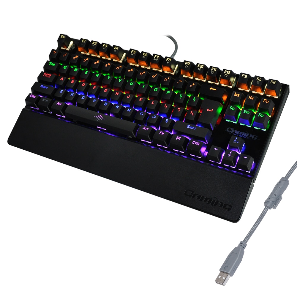 DeepFox Mechanical Gaming Keyboard 87 Keys Blue Switch Illuminate Backlight Anti-ghosting LED Keyboard Wrist Pro Gamer Keyboard