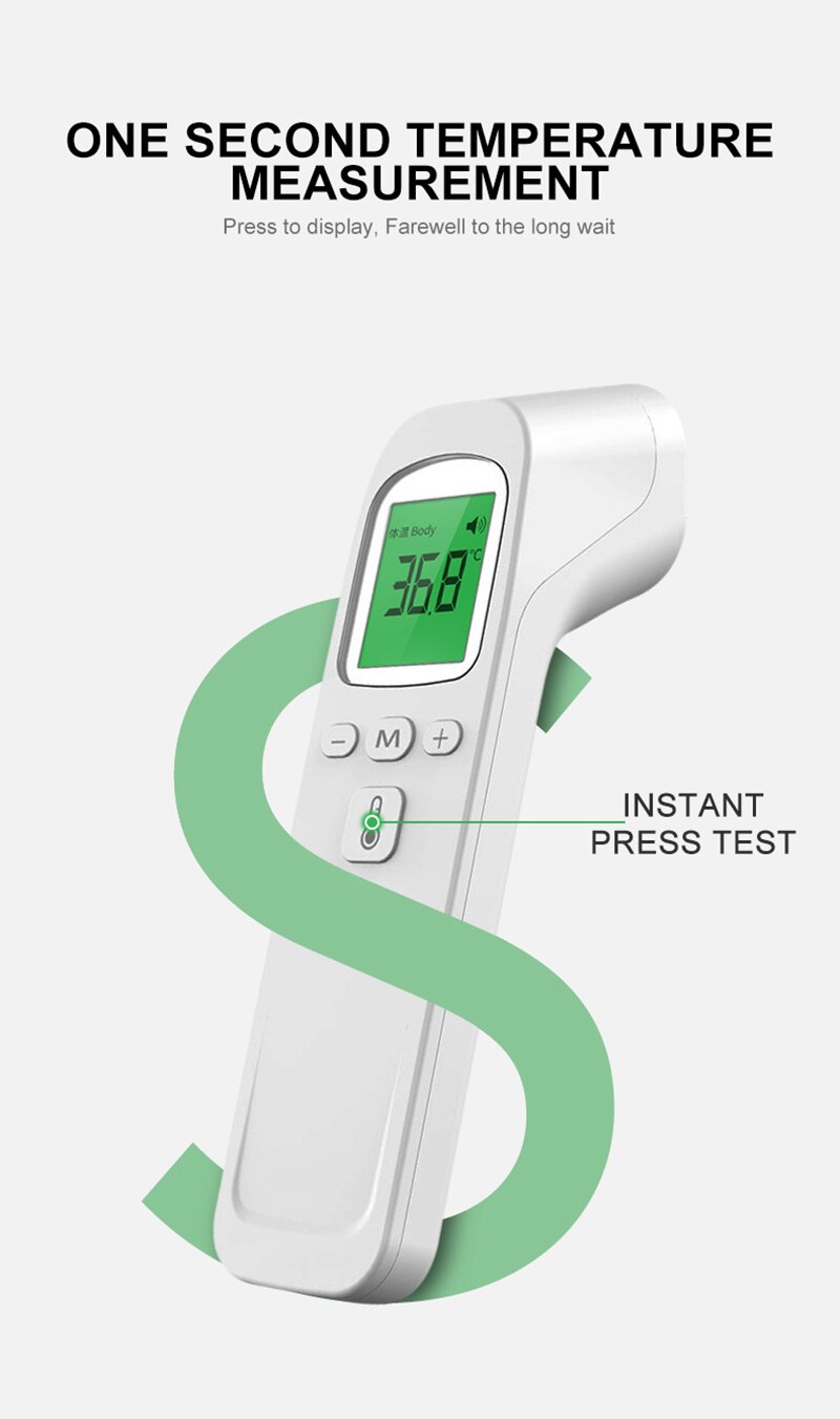 Backlight Infrarood Digitale Thermometer Voorhoofd Ir Lichaamsoppervlak Temperatuur Meting Non-contact Termometro