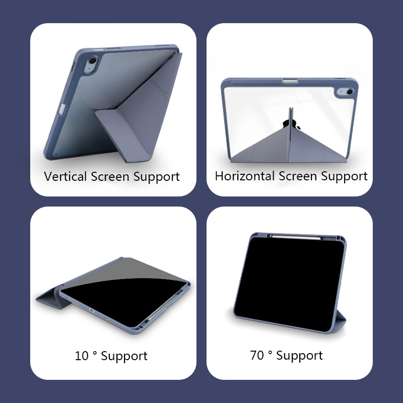 For Ipad 10 Acrylic TPU Y-fold Multifunctional Protective Case For IPad 7 8 9 10.2 Case Tablet Sleeve Pro11 12.9