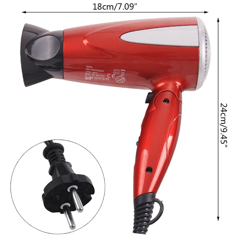 Opvouwbare föhn 1800w warmte föhn koude wind salon eu stekker