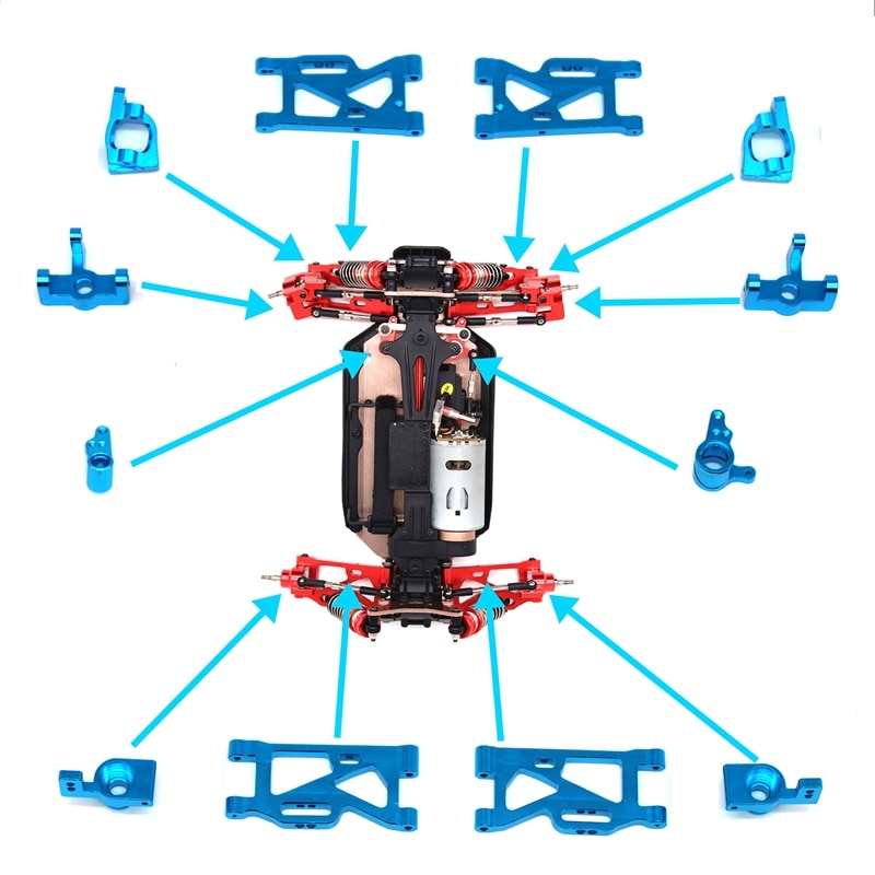 Für WLtoys 1:14 144001 RC Auto Upgrade Teile Metall Lenkung Schaukel Arm Basis C Hinten Hub Sitz Servo Zugstange