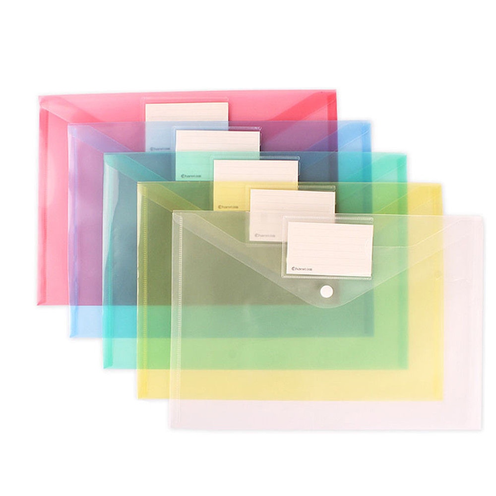 A4 Transparent Document Folder File Folder Stationery School Office Cover 6 Colors Students Premium