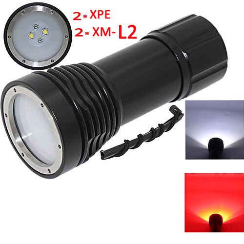 4x XM-L2 LED +2x XPE LED Photography Video Diving flashlight 4 LED Underwater Torch Waterproof Lantern+ 32650 Battery+Charger: Package A