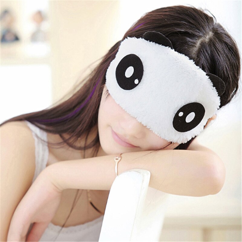 Leuke Gezicht Wit Panda oogmasker Slaapmasker Shading Slaap Katoen Goggles slaapmasker Blindfold Eye Cover gezondheidszorg Make-Up set