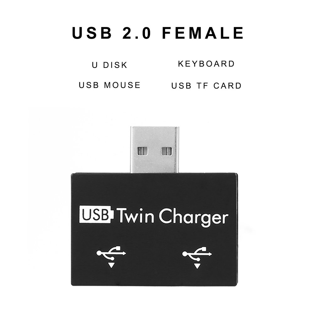 2 Port Charger Hub Adapter Usb Splitter Voor Telefoon Tablet Computer