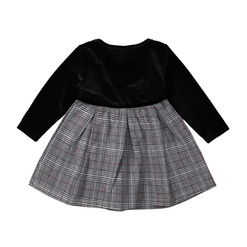 Spring Baby Clothes Sweet Dresses For Girls Baby Girl Black Long Sleeve Dresses Toddler Infant Princess Dress Clothing