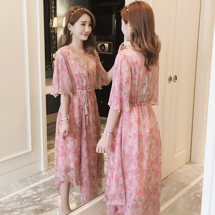 sachin and babi light blue dress 2023 Summer Pink Chiffon Vintage Fairy Dress Women Korean Style Elegant  Party Midi Dress Female Court Retro Flare Sleeve Dresses main image 0