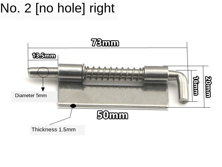 Spring Bolts Latch Hardware Stainless Steel 304 Cabinet Industrial Flat Welding Distribution: 2-No Hole-R