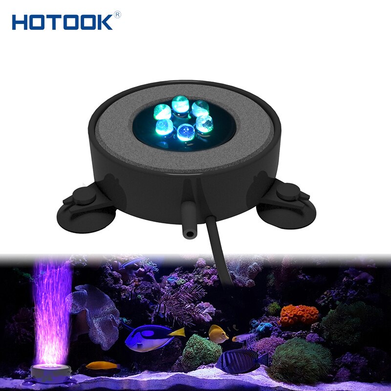 Led Aquarium Licht Rgb Kleur Veranderende Dompelpompen Fish Tank Lamp Met Air Bubble Stone