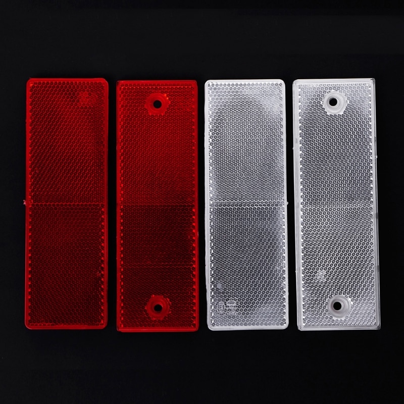 QILEJVS 2pcs Plastic Reflector Reflective Warning Plate Stickers Sign Sheeting Car Truck