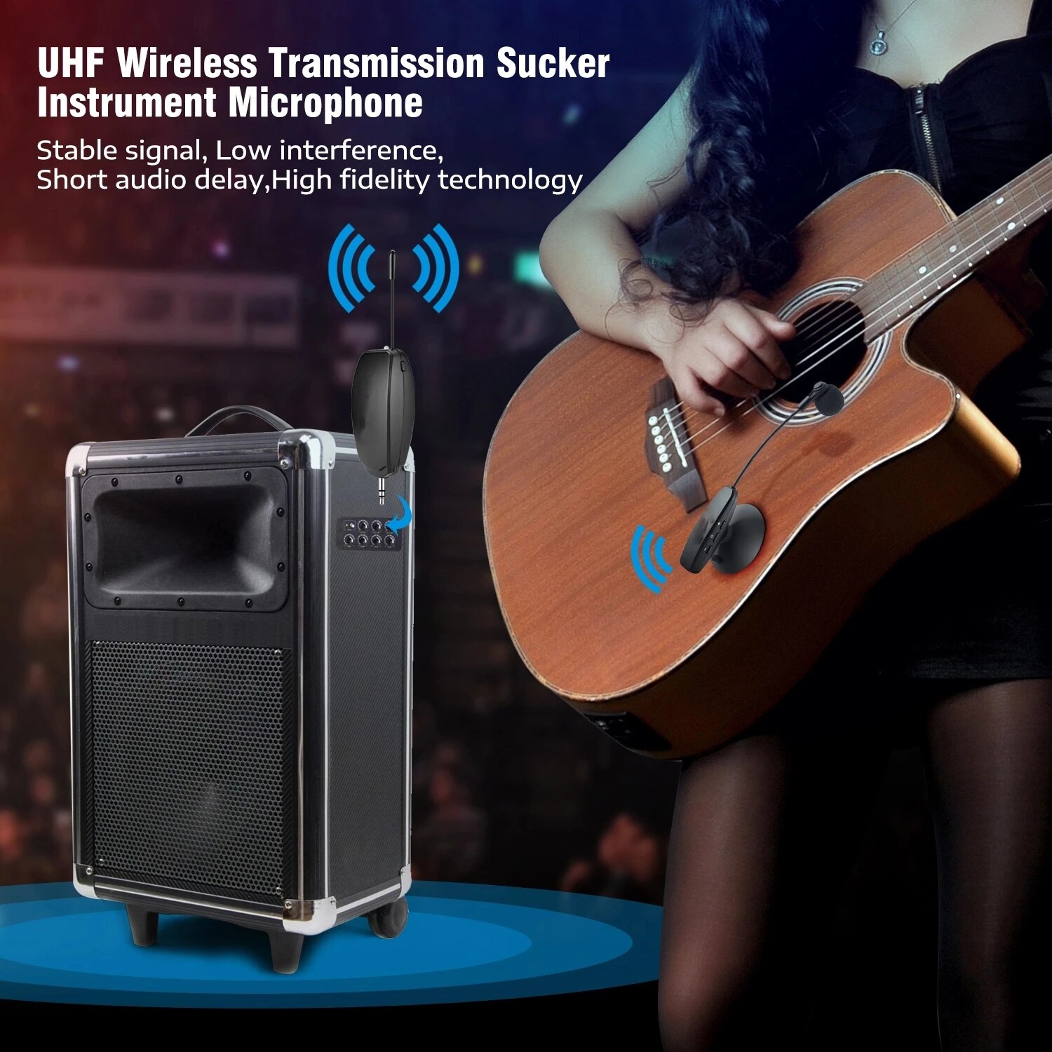 Draadloze Viool Microfoon Zuignap Instrument Mic Condensator Zwanenhals Uhf Draadloze Microfone Voor Viool Fiddle Gitaar Bas