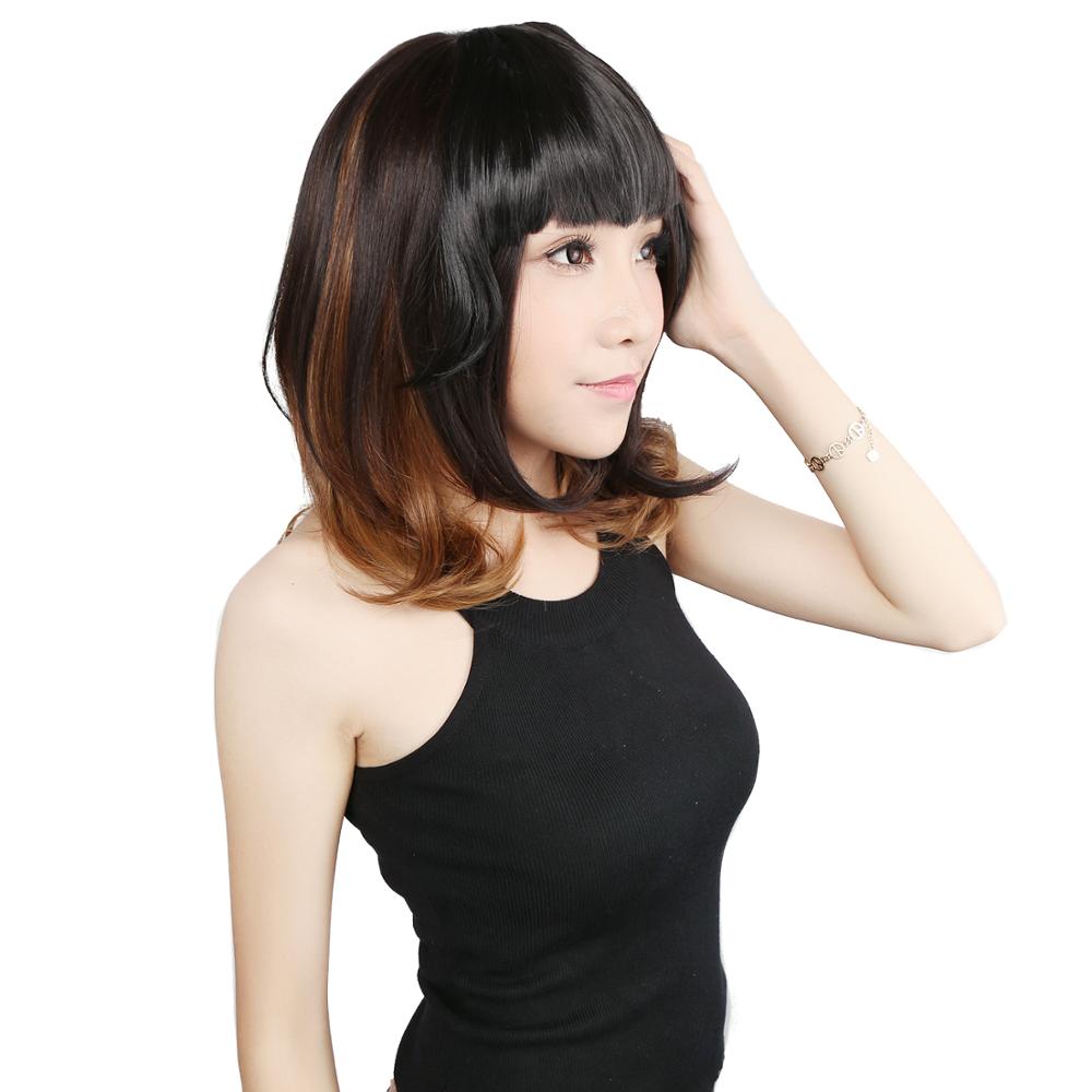 Neitsi 8 " syntetisk rak lugg värmebeständig 2#  högtemperatur fiber cosplay peruk lugg för kvinnor