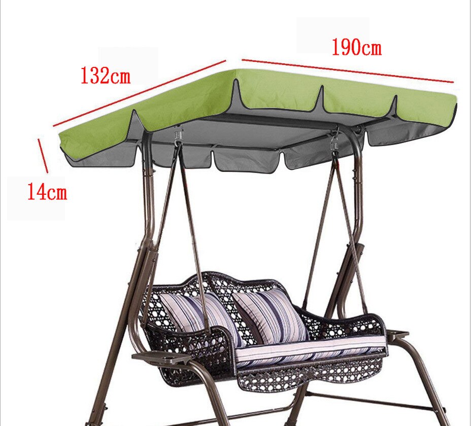 Waterdichte Patio Swing Luifel Cover Uv Zonnescherm Case Vervanging 3-Seater Tuin Swing Luifel Outdoor Stoelen Hangmat Covers Bag: green / 2-seaters 142x120x18
