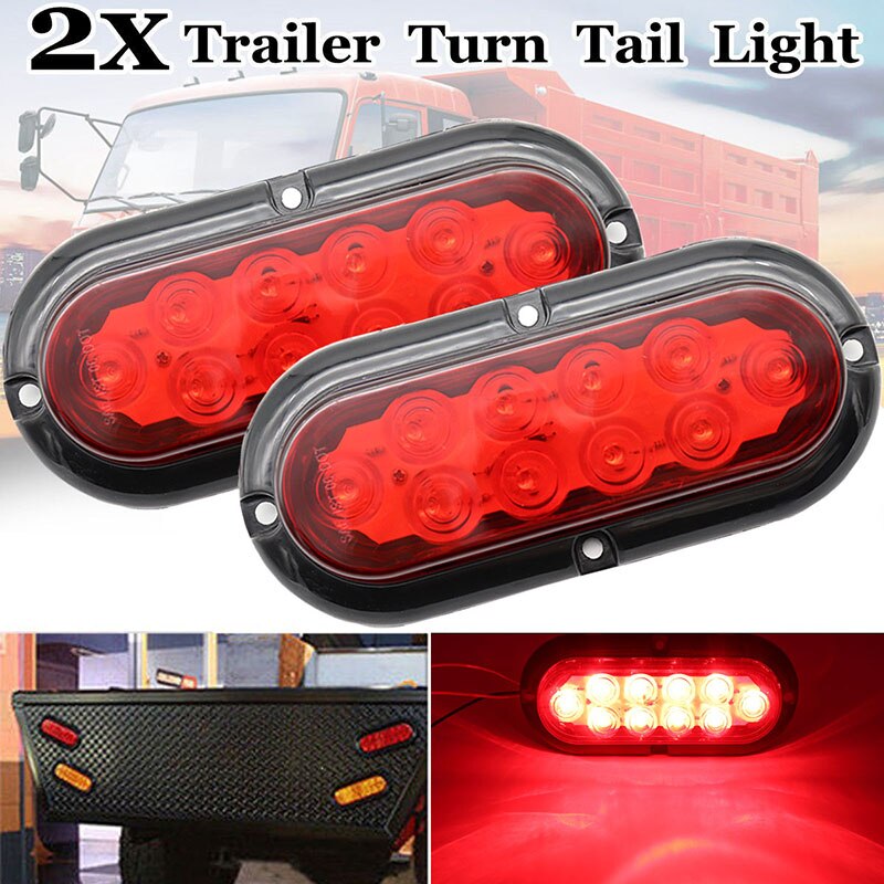 2 sztuk 12V uniwersalny 10doprowadziło czerwony ciężarówka z przyczepą karawana Taillight światło cofania skręcać sygnał lampa zatrzymać hamulca samochodu ostrzeżenie ulec poprawie